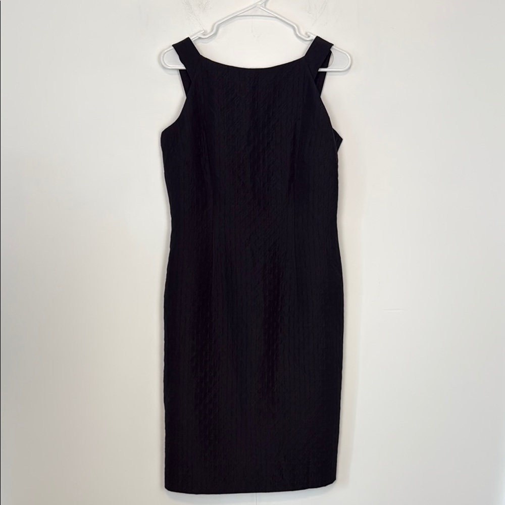 Talbots Black Quilted Sleeveless Midi A Line Sheath Dress. Size 8. NWT